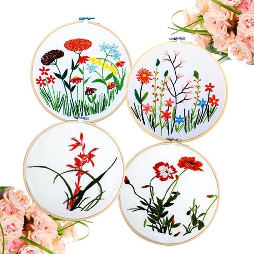 Bamboe ring Borduurring Flowerhoop met stelschroef 30 cm /stuk Bamboo bloemenring
