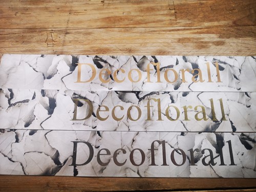 Bedrukt  Lint Greenleaf 70mm 80 cm Metalic Goud opdruk Populus Alba 