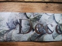 Bedrukt  Lint Greenleaf 70mm 80 cm Metalic Zilver opdruk Populus Alba 