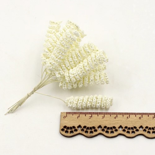 foam Curly Stamen Bacca pick Creme 12/bundel voor corsages en inpakken