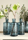 Gekleurd glazen flesje Porto Dark Blue  / stuk Ø7,5 h.14,5 cm