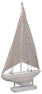Zeilboot Wit/Zand Maritiem 17,5x36 cm