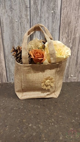 Tasje Jute Natural Non-woven 12.5x11.5x14.5 cm