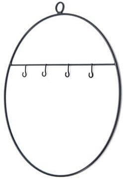 Metalen ring met haakjes Zwart 40 cm per stuk