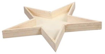 Houten Sterschaal Naturel 40x40x3,5 cm