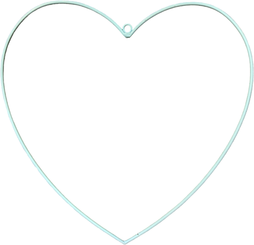Metalen Hart hangend Turquoise Ø7 cm