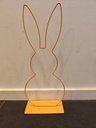Metalen Frame Haas staand oor op voet Apricot 40 cm