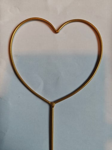 Metalen Hart bijsteker pick Goud Ø7 cm