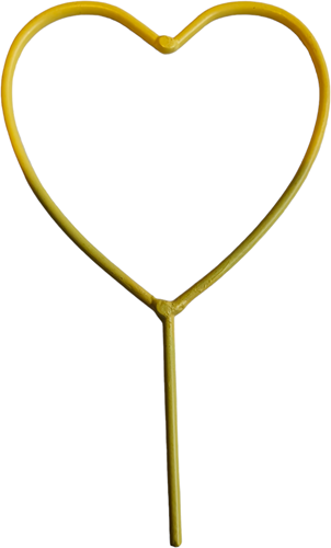 Metalen Hart bijsteker pick Geel Ø7 cm