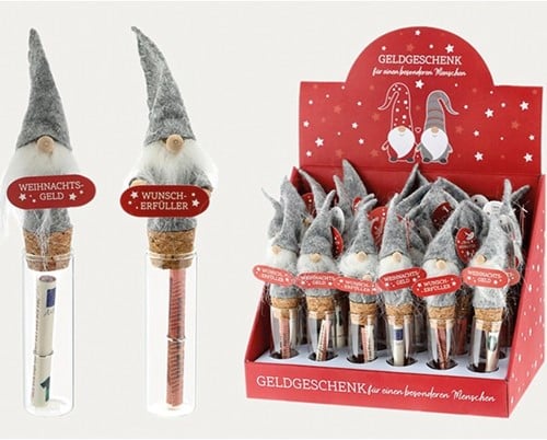 Reageerbuis Wensglas Santa Kerstman Glas/PET ca. 15x2 cm per stuk