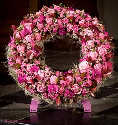 OASIS® Mini Krans 42 cm met staander oase voor verse bloemen