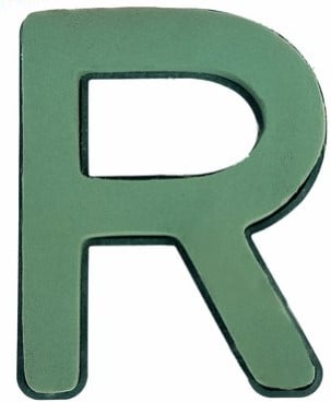 Letter R 30 x 20 cm Premier met Plastic bodem steekschuimvorm oase voor verse bloemen past NIET op frame