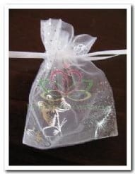 Cadeauzakje giftbag Organza Butterfly White Zilver 7x9 cm