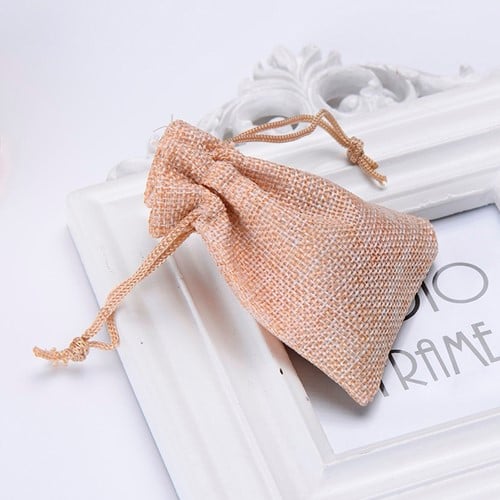 Cadeauzakje giftbag Bruin Linnen Jute 7x9 cm