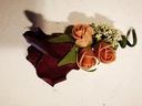 Corsage Roos Burgundy cava Creme CEM41 Maatwerk