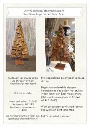 DIY Werkbeschrijving Kerstboom Styropor schors op voet 