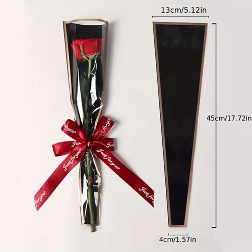 Hoes enkele bloem Zwart met gouden streepje ca. 20 stuks