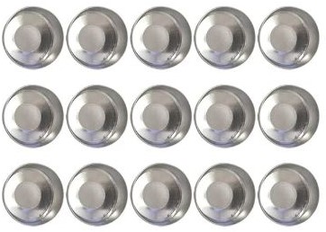 Waxinelichtjes set Aluminiumcupjes Ronde 100 stuks + 100 lontjes + 100 stickers