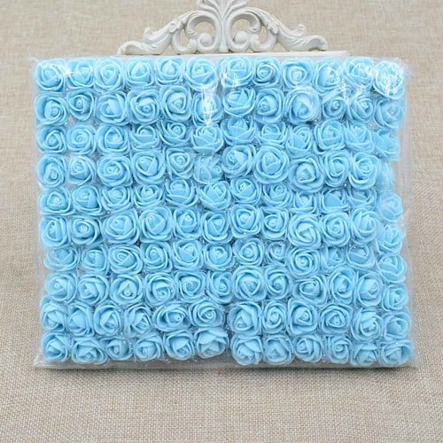 Mini Foam Roos Lichtblauw Babyblauw 2,5 cm Zak 144 stuks