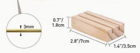 Houten standaard Single Row Base geschikt voor 1 metalen ring per stuk
