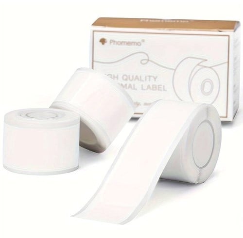 Thermische labels Blanco etiketten voor thermal labelprinters Phomemo D50 Wit doorlopend rol