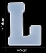 Siliconenmal Letter L voor Epoxy resin, zeep en kaarsen 16 cm per stuk
