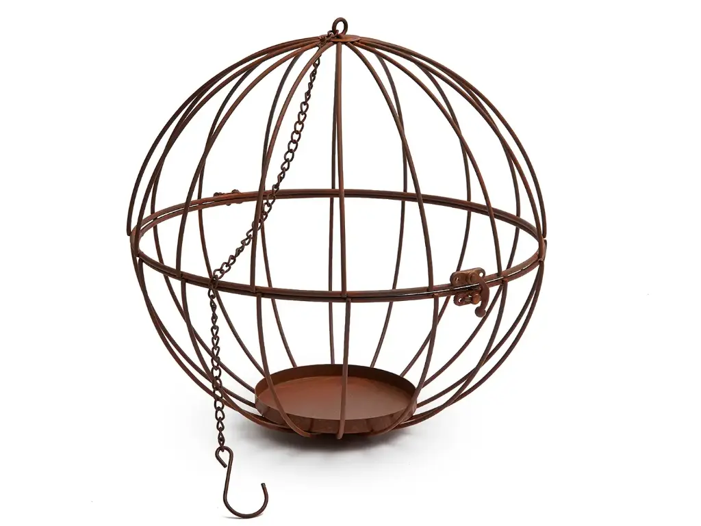 Metalen Frame Draadbal Globe Openklapbaar Roest 30 cm