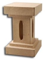 [A-011272] Papiermaché Zuil Vierkant 21 cm