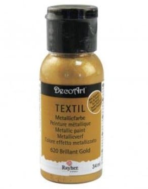 [A-023050] Textielverf Metallic Stoffenverf Goud 34 ml