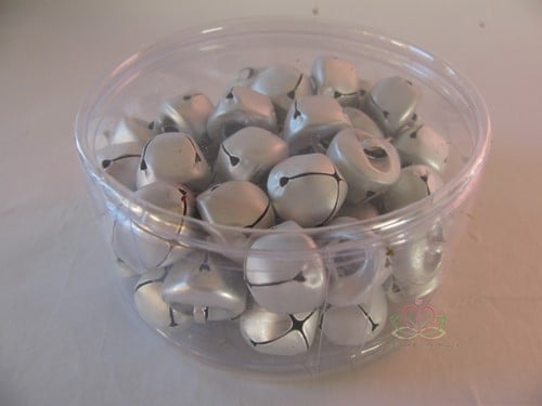 [A-008913] Christmas bells Wedding Wands Zilver Mat 12 mm doosje ca. 60 stuks