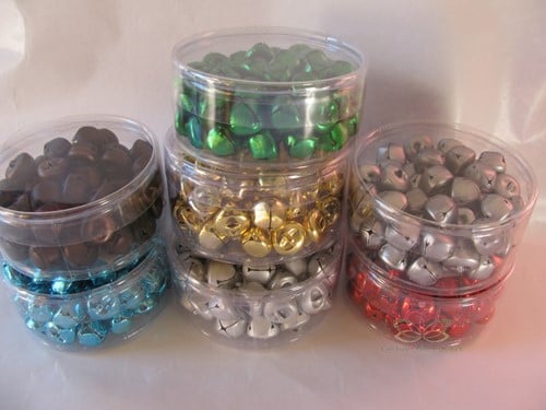 [A-008916] Christmas bells Wedding Wands Turquoise Glans 12 mm doosje ca. 60 stuks
