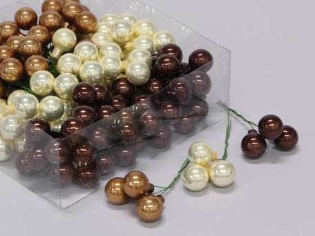 [A-009706] Balletjes op draad Natural Opaal combi 2 cm doos 144 stuks
