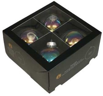 [A-026076] Kerstballen glas Clear Pearl 100 mm doos 4 stuks