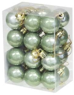 [A-027029] Kerstballen kunststof onbreekbaar Groen Opal 3 cm 24 stuks