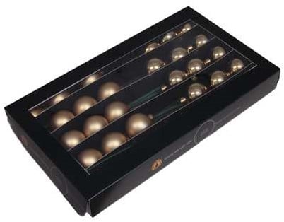[A-027041] Kerstballen op Lange draad Licht Goud combi 5 cm 30 stuks