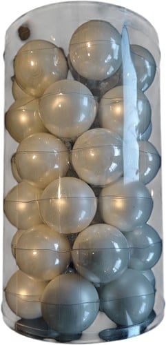 [A-027468] Kerstballen glas Wit Parel Wit 4 cm doos stuks
