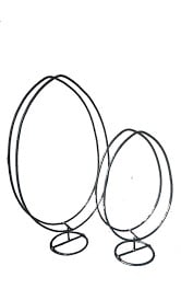 [A-017366] Metalen frame Zwaar Staand ei op voet 56 cm hoog Large