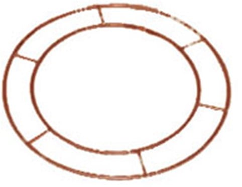 [A-019289] Metalen Frame Wire Rings open koperkleur 2 rijen 8 inch
