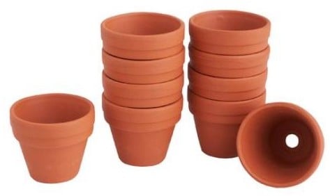 [A-022337] Terracotta Potjes Binnenmaat 6 cm doos 10 stuks