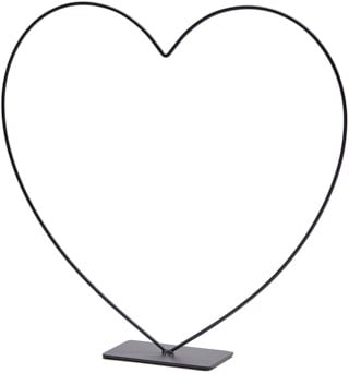 [A-022681] Metalen frame Hart staand op voet Zwart 39 cm