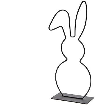 [A-023824] Metalen Frame Haas hangend oor op voet Zwart 29 cm