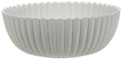 [A-023997] Bowl Fruitschaal met ribbels Grijs 20x7,5 cm