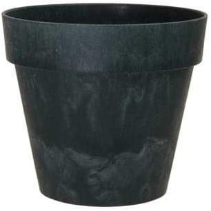 [A-025344] Bloempot Bloemenvaas Ibiza betonlook loodlook Zwart 12 cm
