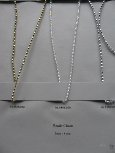 [A-009127] Parelketting Parelguirlande 3 mm Rol 15 meter - 800 Iridescent Wit 