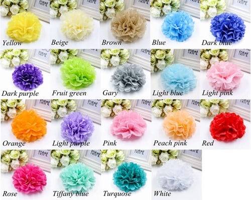 [A-018745] Tissue Paper Pom Poms Flower Balls Donkerblauw 15 cm per stuk