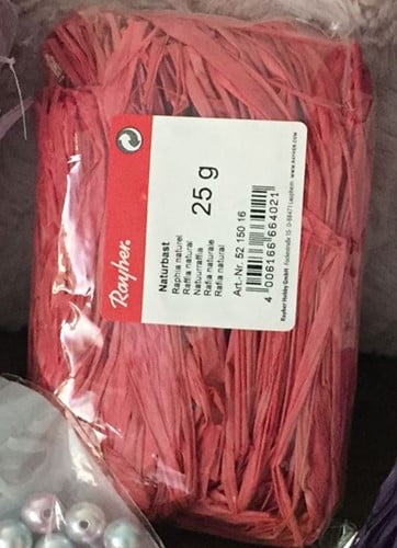 [A-015637] Raffia Natuurraffia Roze 25 gram