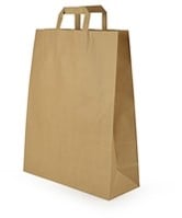 [A-012043] Papieren Draagtas plat handgreep 32x12x40 cm set 25 stuks