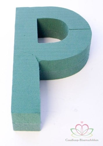 [A-010284] Letter P 30 x 20 cm steekschuimvorm oase voor verse bloemen