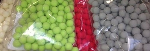 [A-010097] Oasis® Rainbow Marbles Knikkertjes 1 cm 45-50 stuks 46 Zilvergrijs gekleurd steekschuim