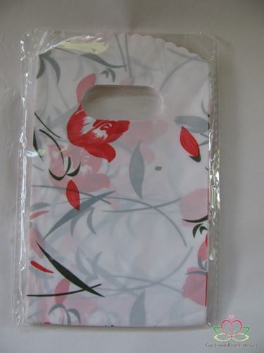 [A-008750] Cadeauzakje giftbag Rood Bloemen ca. 50 stuks